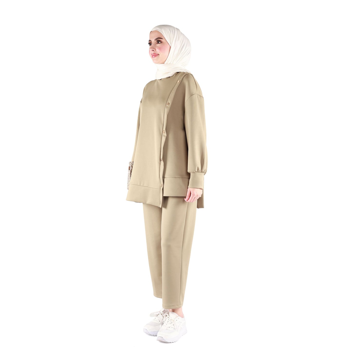 Button-Detailed Judge Collar Trouser Suit