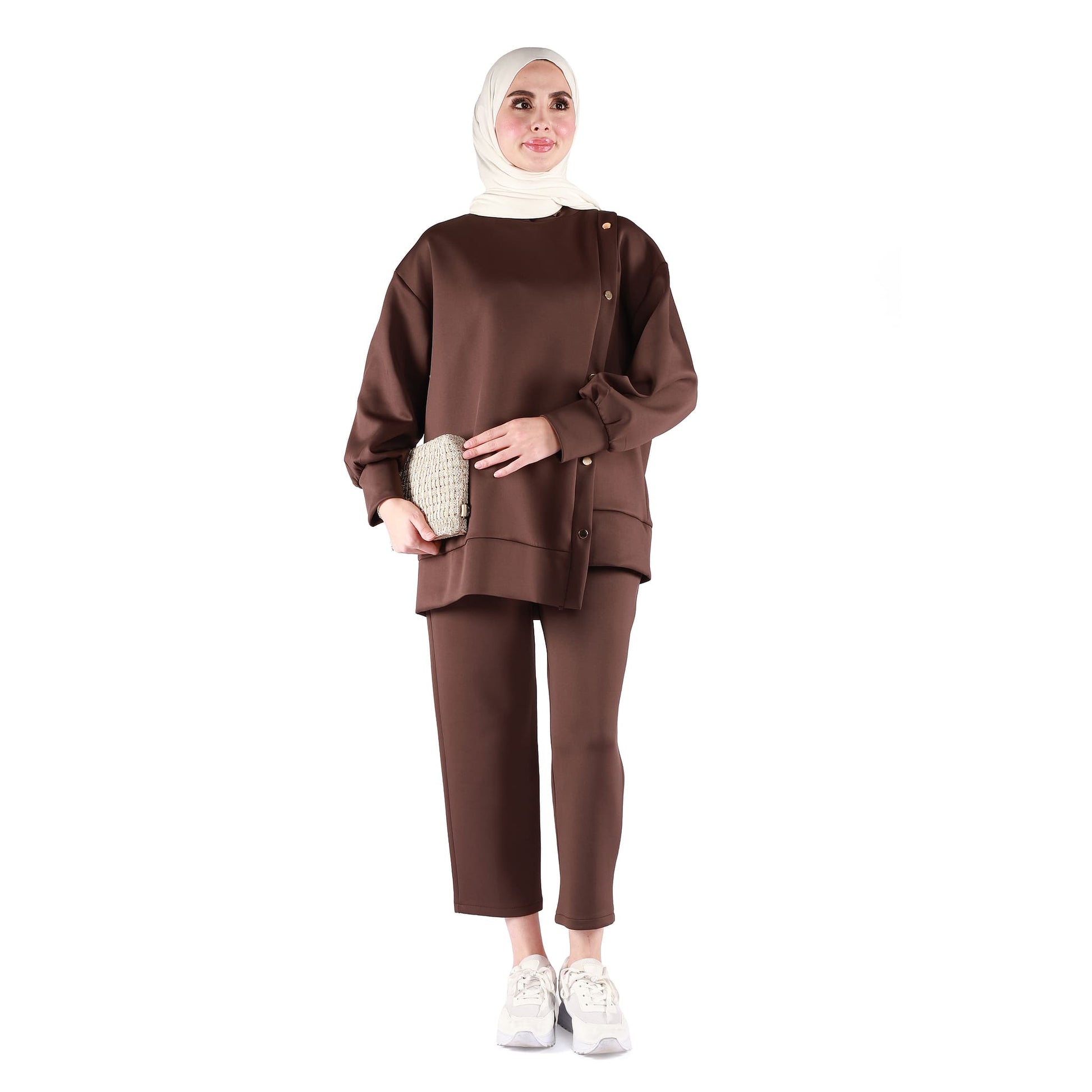 Button-Detailed Judge Collar Trouser Suit
