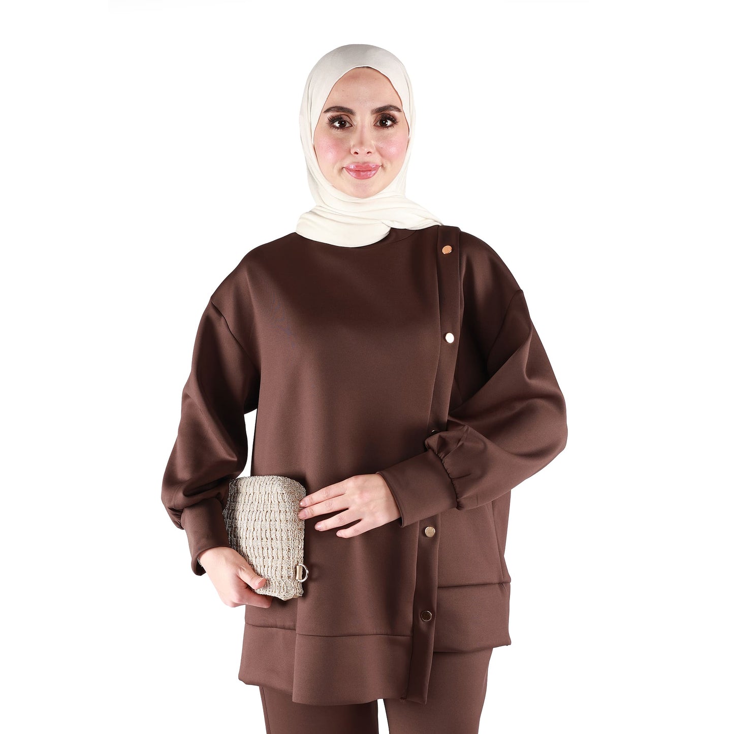 Button-Detailed Judge Collar Trouser Suit