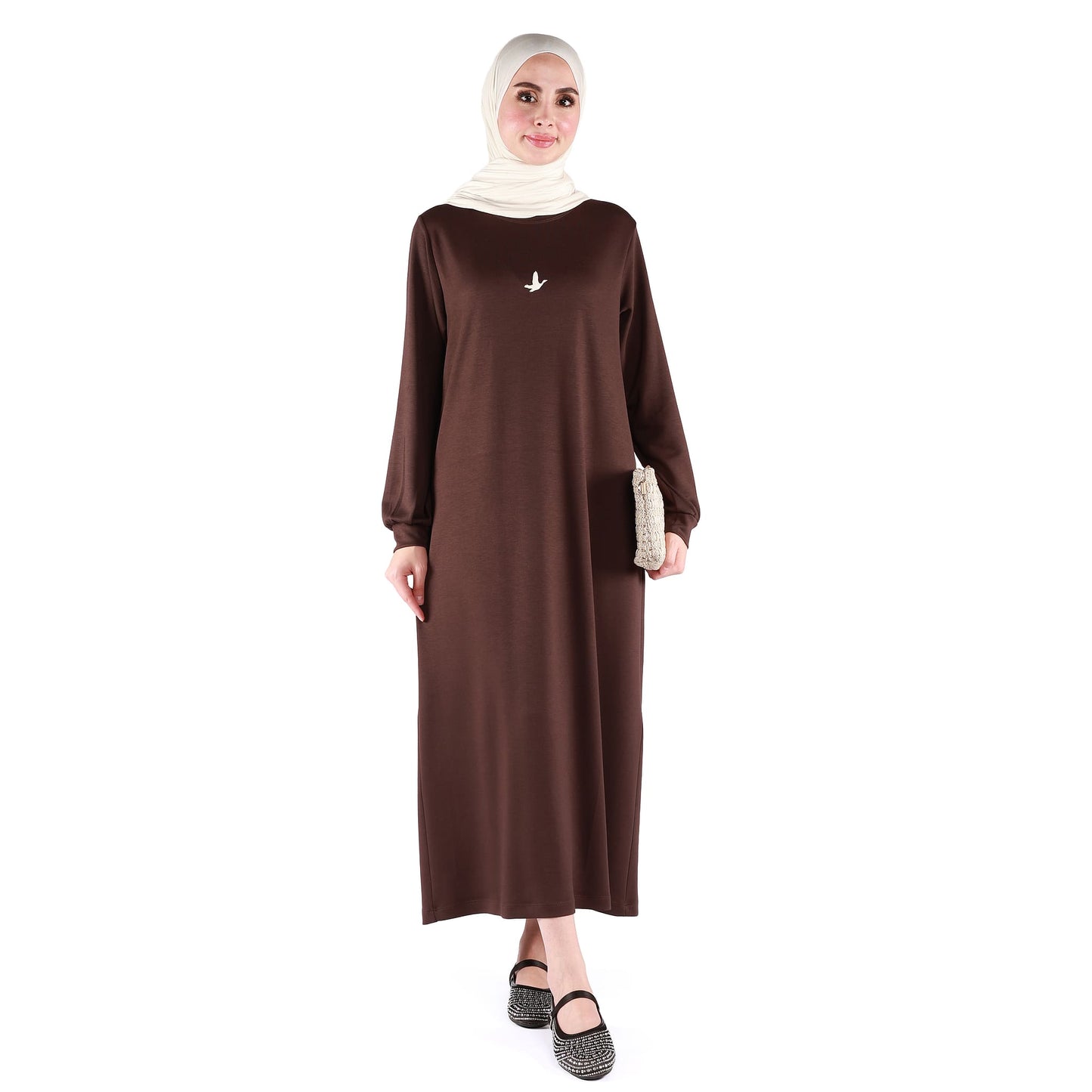 Embossed Print Loose Fit Dress