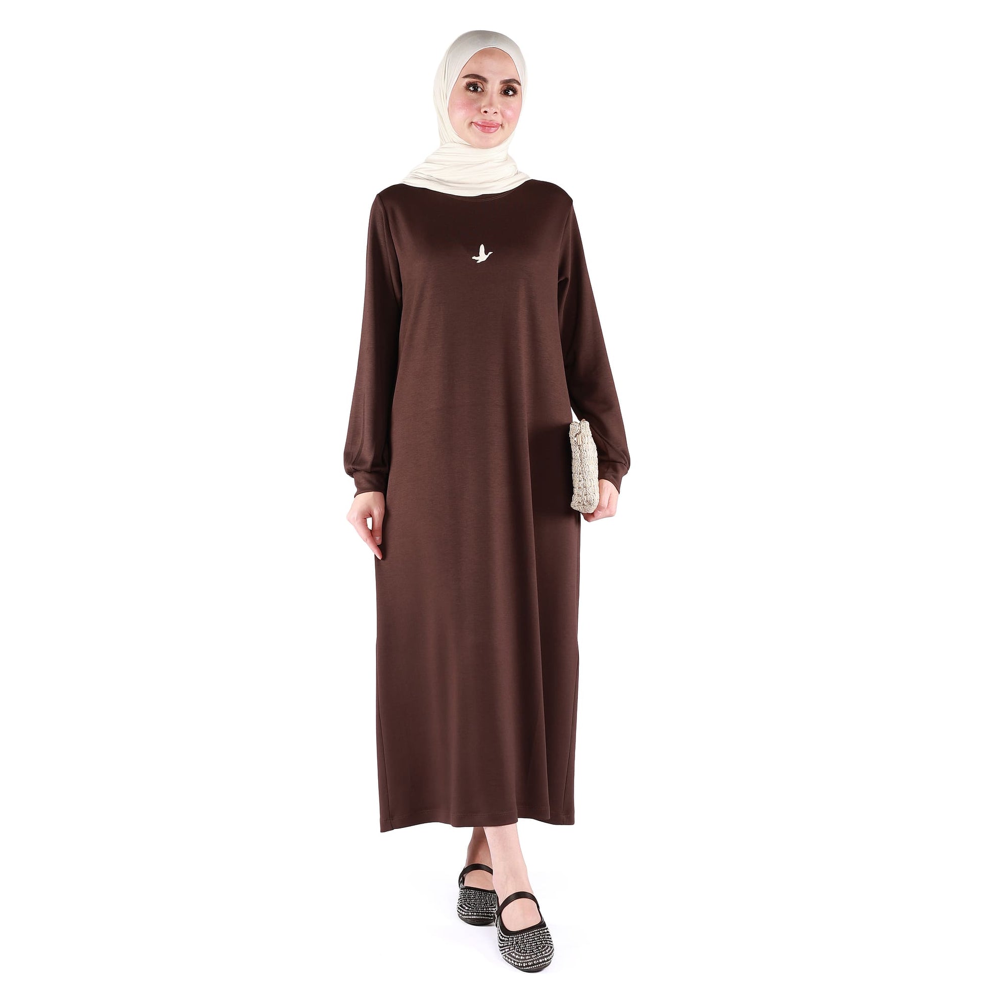Embossed Print Loose Fit Dress