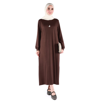 Embossed Print Loose Fit Dress
