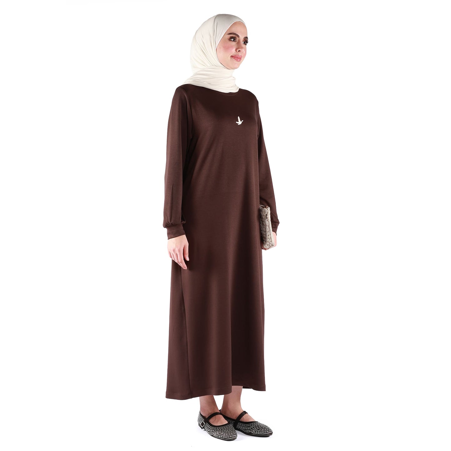 Embossed Print Loose Fit Dress