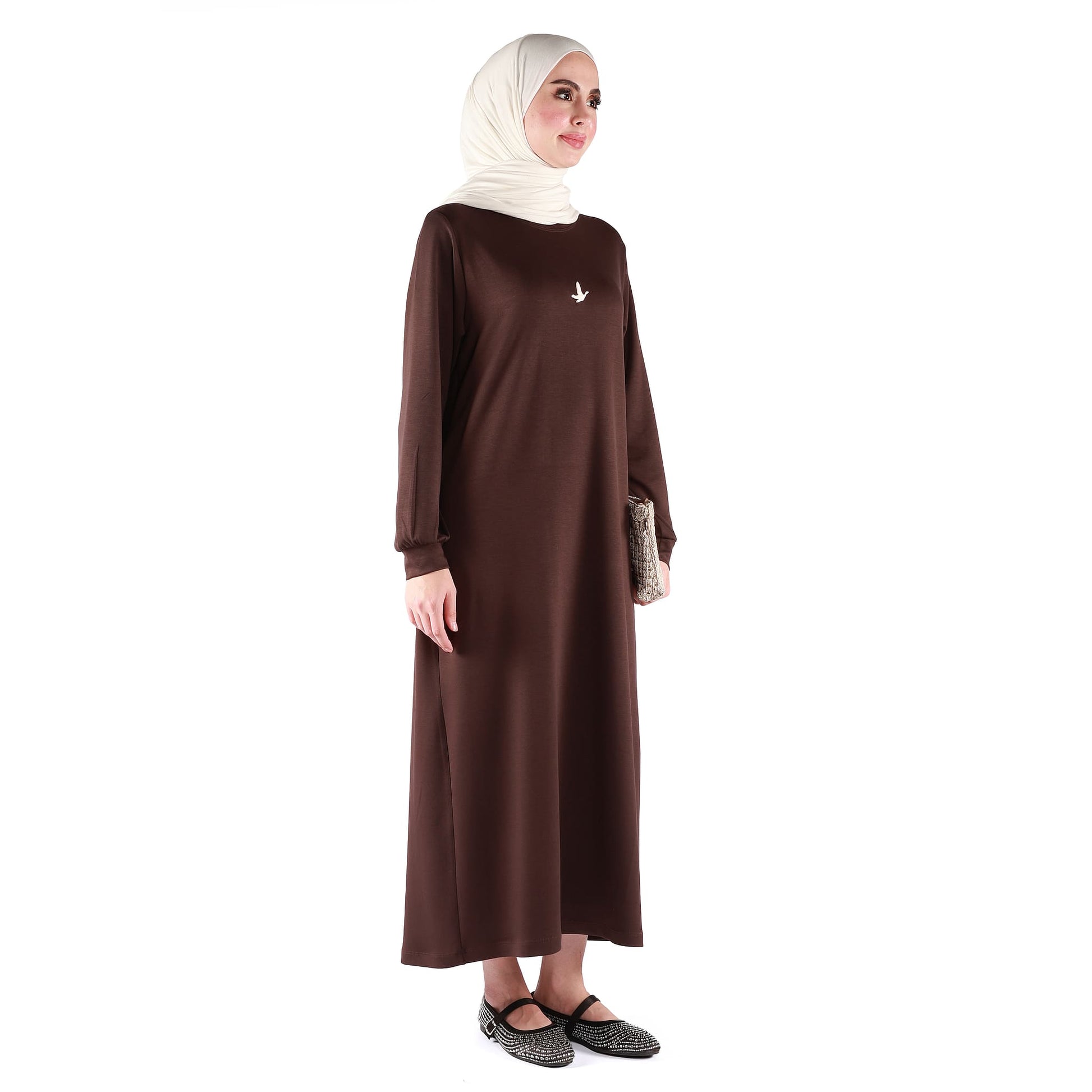 Embossed Print Loose Fit Dress