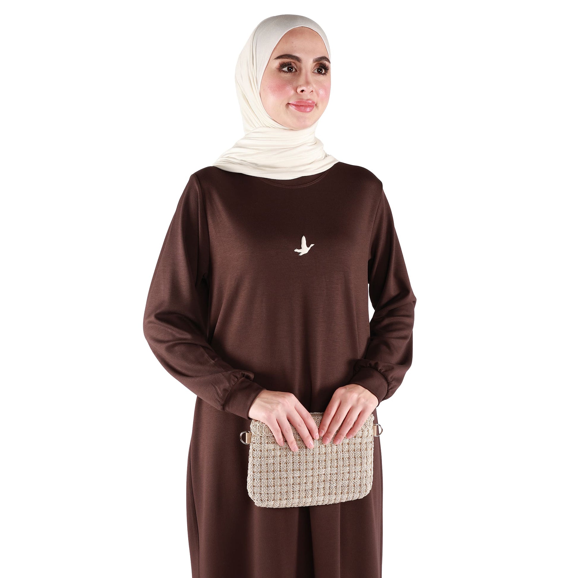 Embossed Print Loose Fit Dress