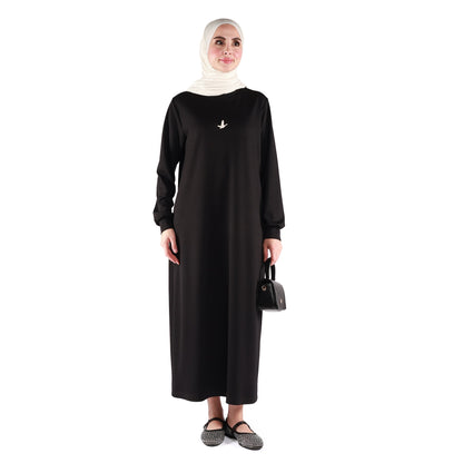 Embossed Print Loose Fit Dress