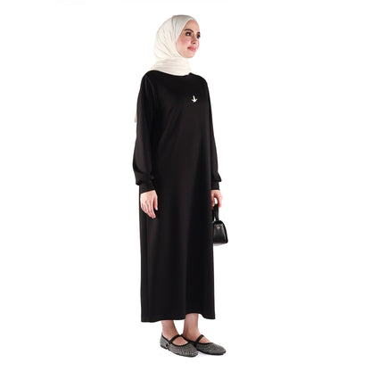Embossed Print Loose Fit Dress