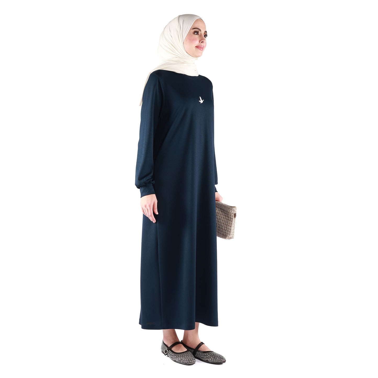 Embossed Print Loose Fit Dress