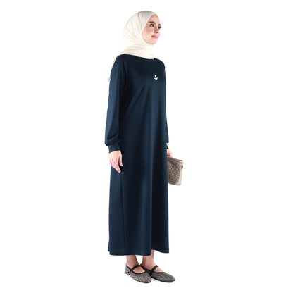 Embossed Print Loose Fit Dress
