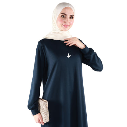 Embossed Print Loose Fit Dress
