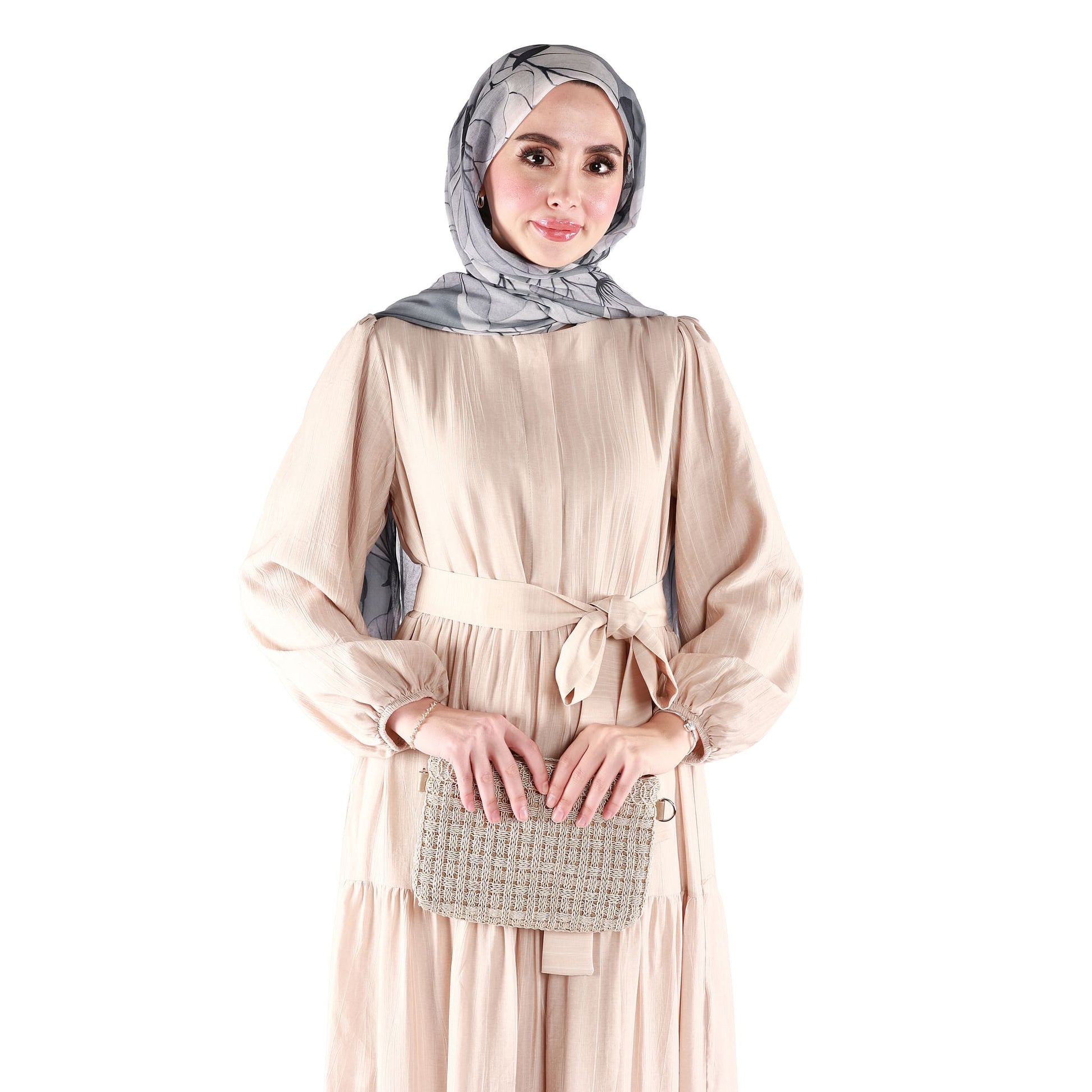 Lined Belted Pleated Dress