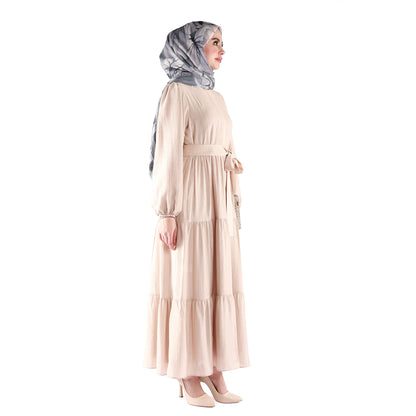 Lined Belted Pleated Dress