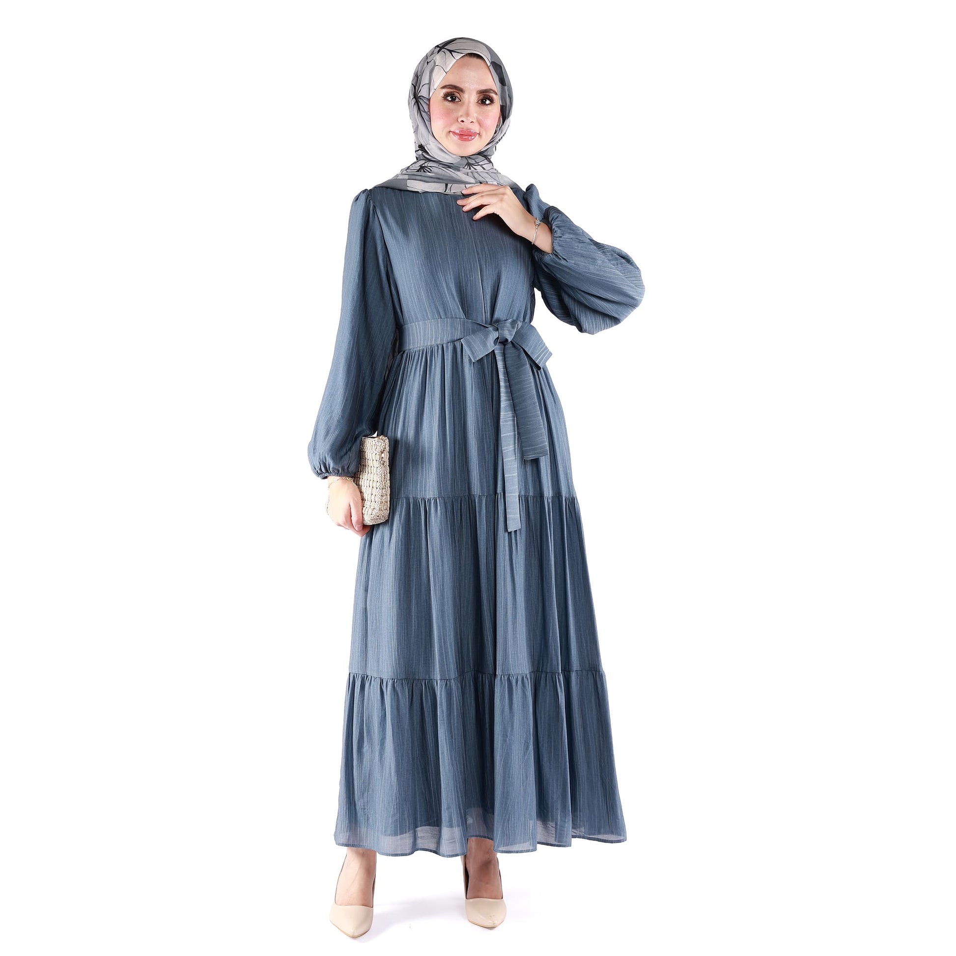 Lined Belted Pleated Dress