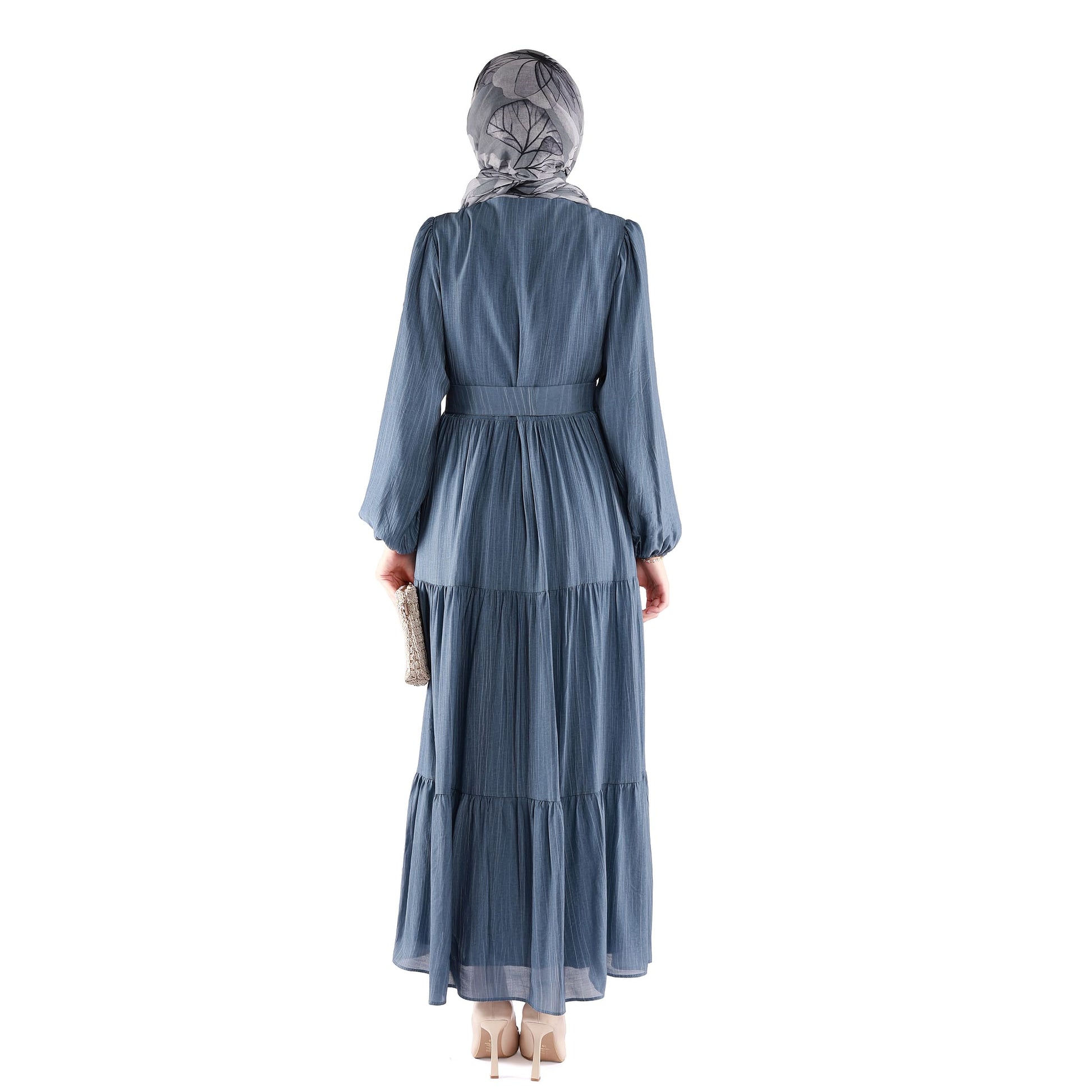 Lined Belted Pleated Dress