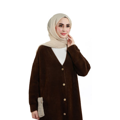Gold Button Detailed Knitted Cardigan