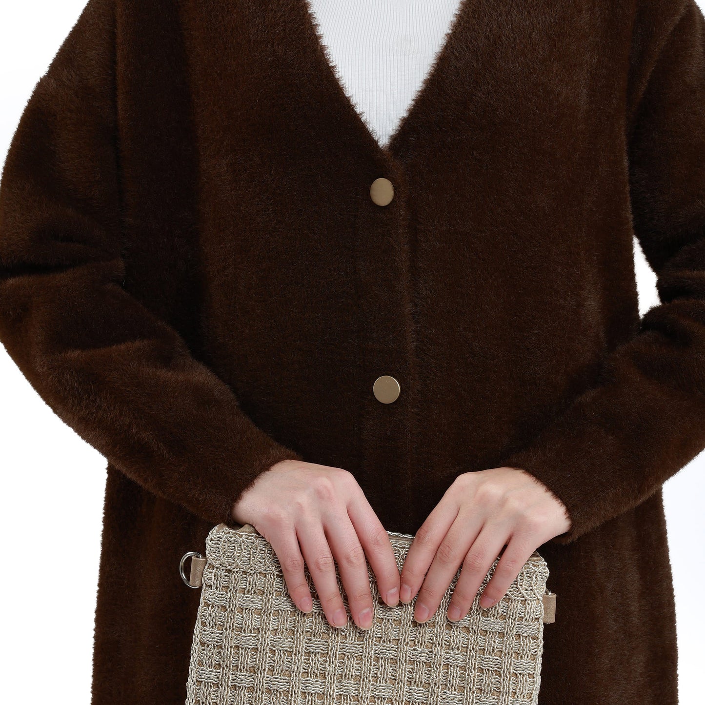 Gold Button Detailed Knitted Cardigan