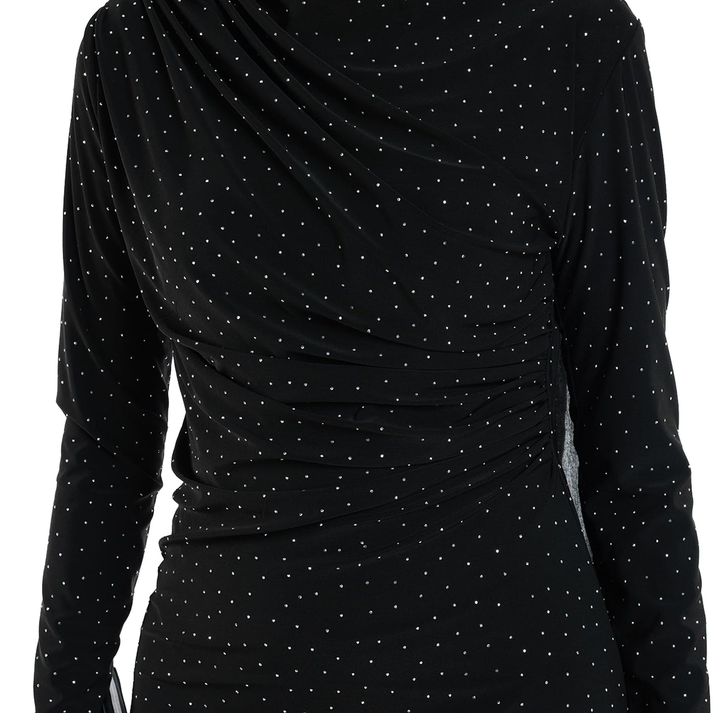 Shimmer Stone-Embellished Pleated Maxi Dress