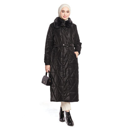 Fur Collar Quilted Coat