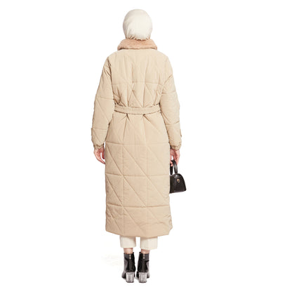 Fur Collar Quilted Coat