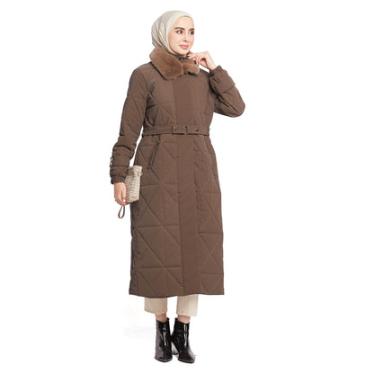 Fur Collar Quilted Coat
