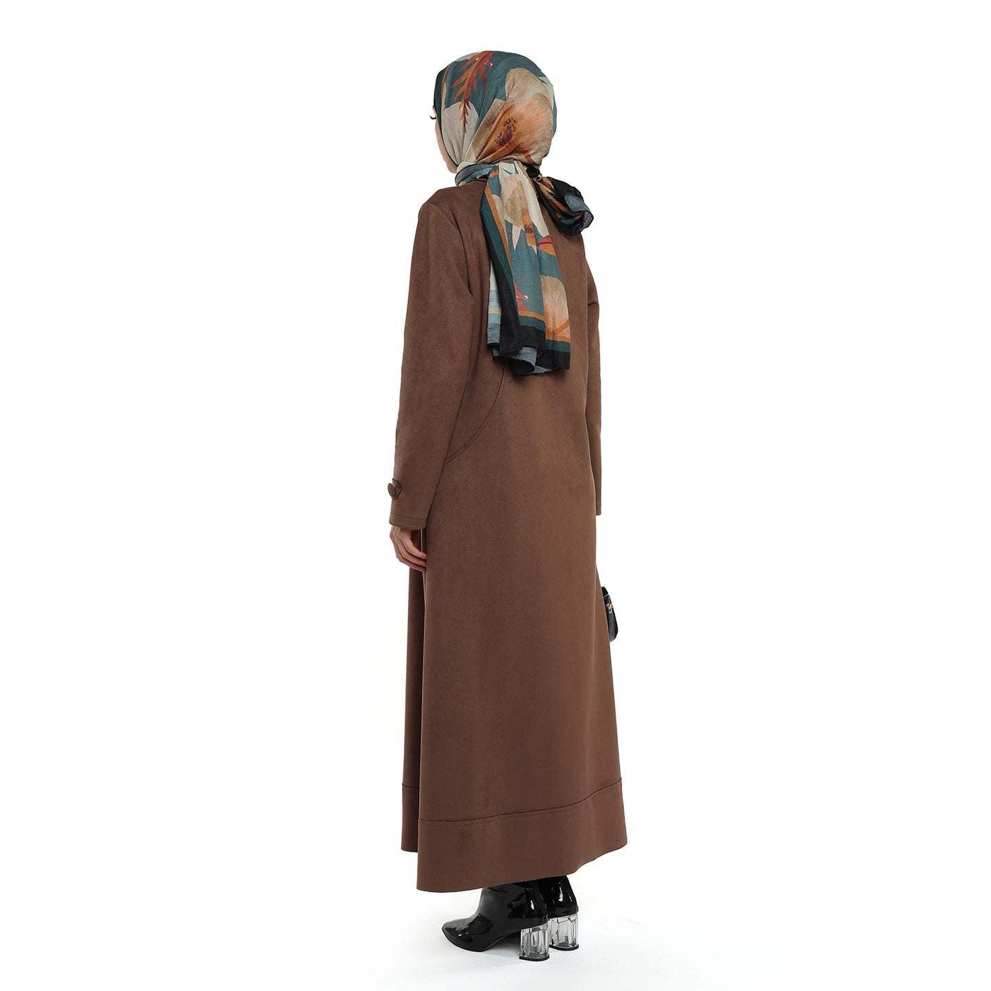 Hidden Pocket Suede Overcoat