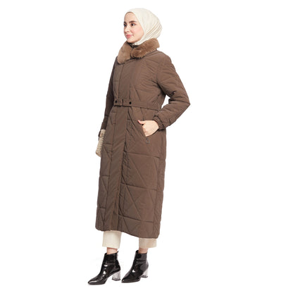 Fur Collar Quilted Coat