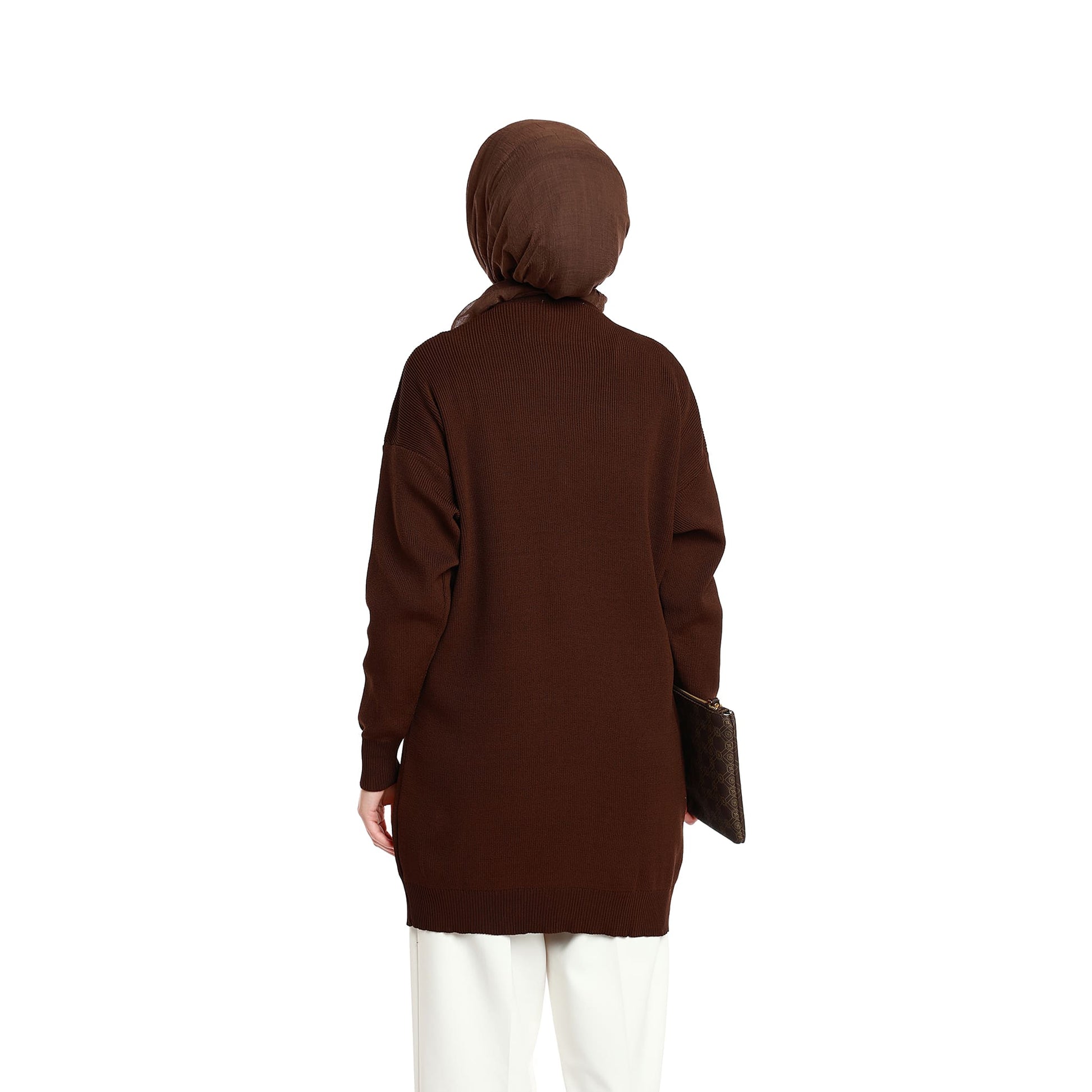 Oversized V-Neck Knit with Shiny Metal Buttons