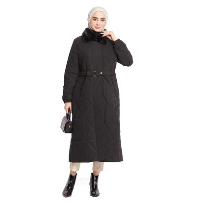 Fur Collar Quilted Coat