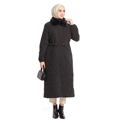 Fur Collar Quilted Coat