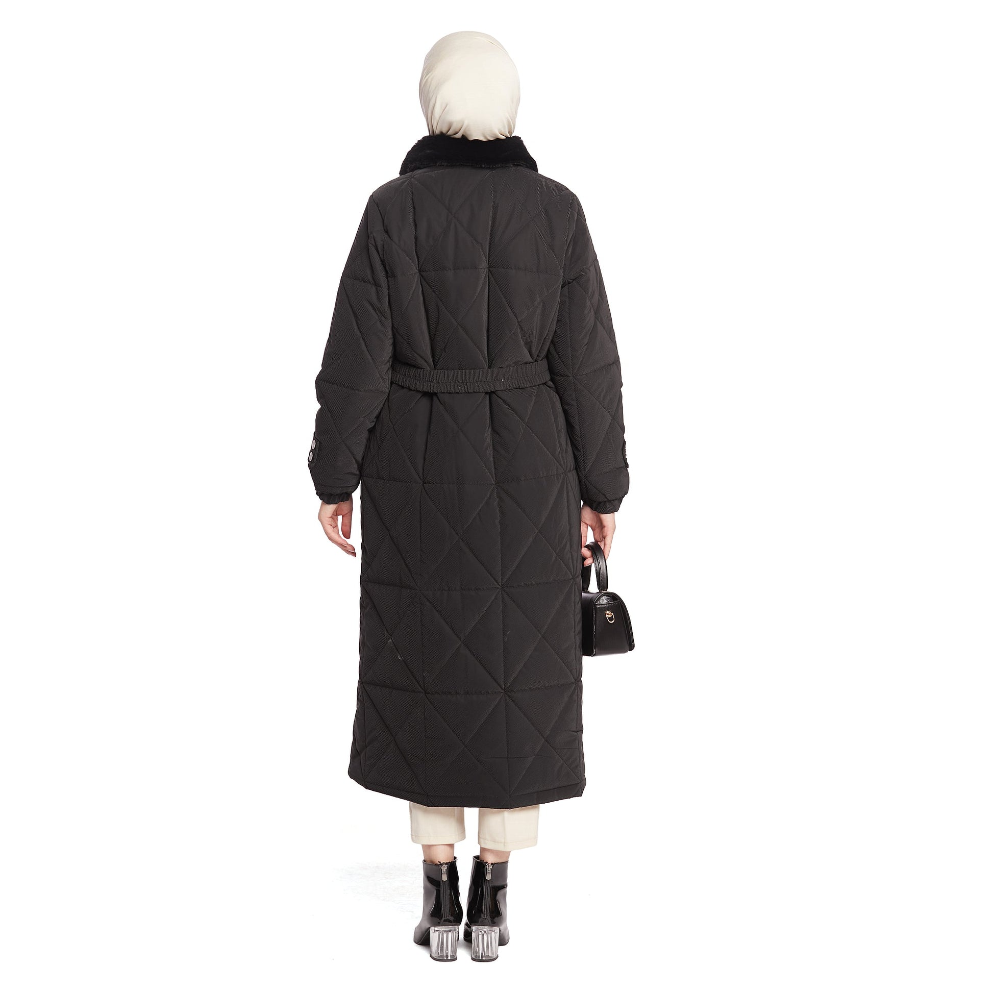 Fur Collar Quilted Coat