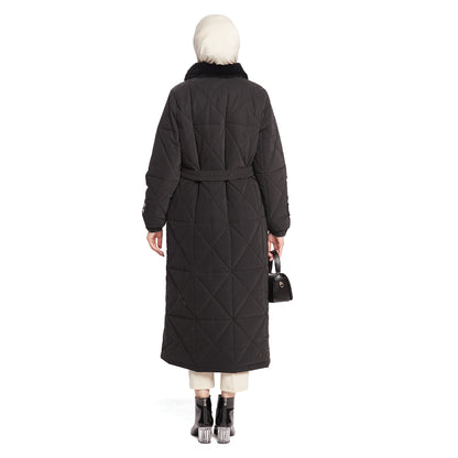Fur Collar Quilted Coat