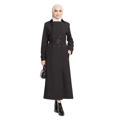 Double-Breasted Belted Lined Overcoat