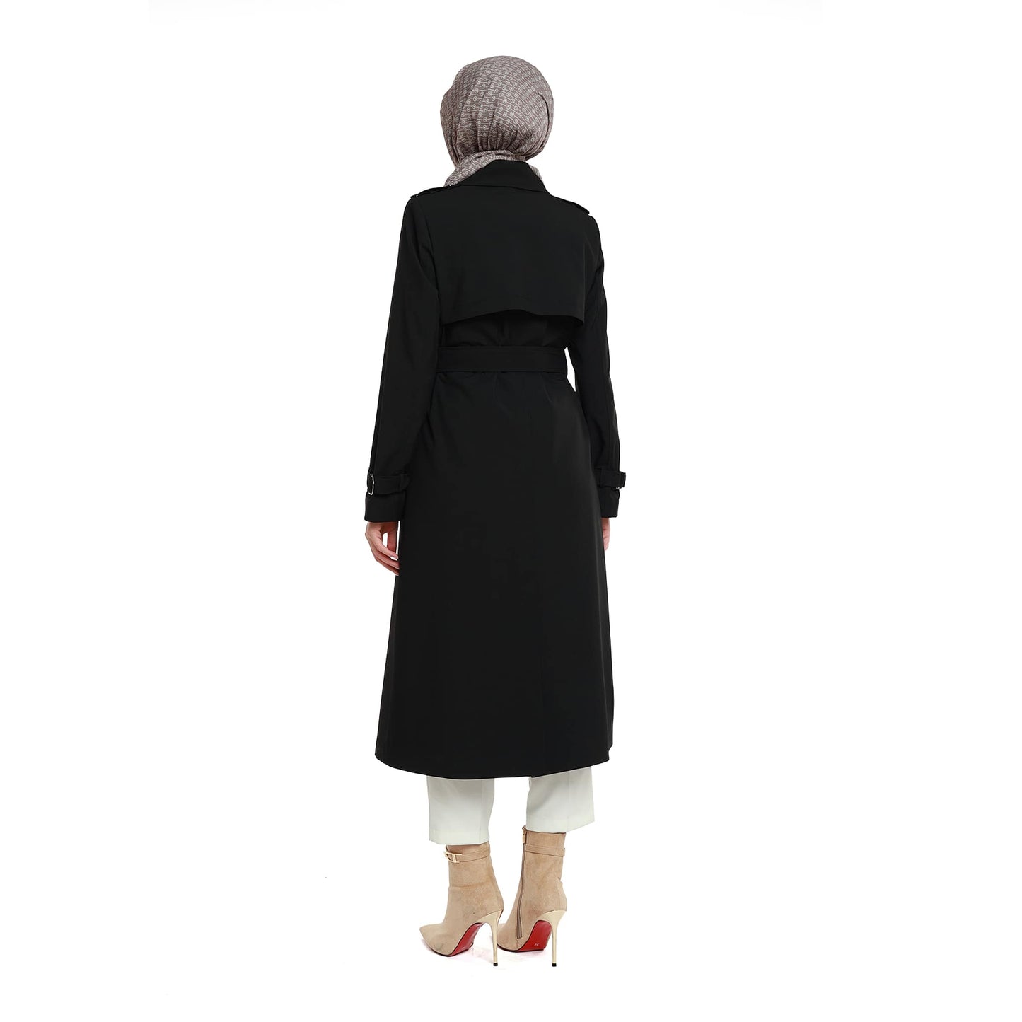 Polo Collar Belt Detail Mid-Length Coat
