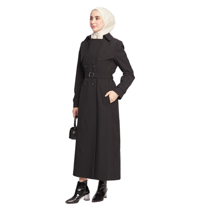 Double-Breasted Belted Lined Overcoat