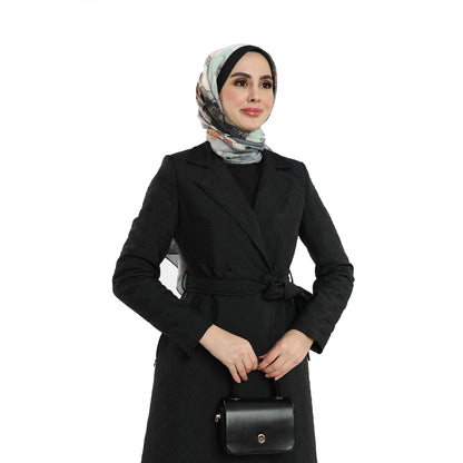 Diamond Quilted Belted Double Breasted Coat