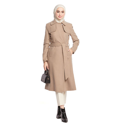 Concealed Placket Single-Button Lined Coat