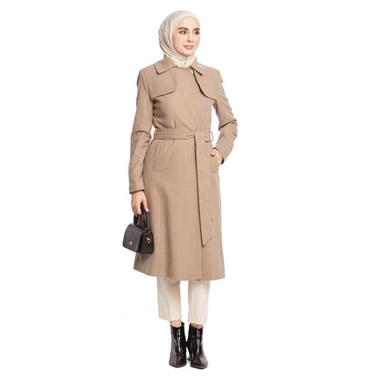 Concealed Placket Single-Button Lined Coat