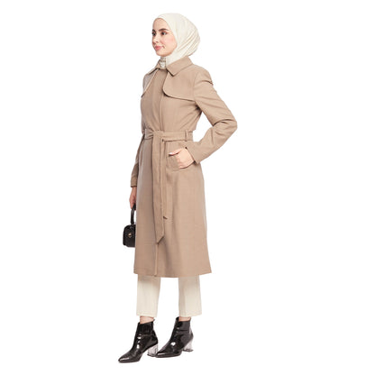 Concealed Placket Single-Button Lined Coat
