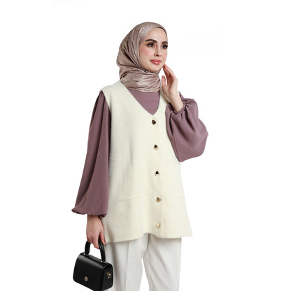 Gold Button Detailed Knitted Waistcoat