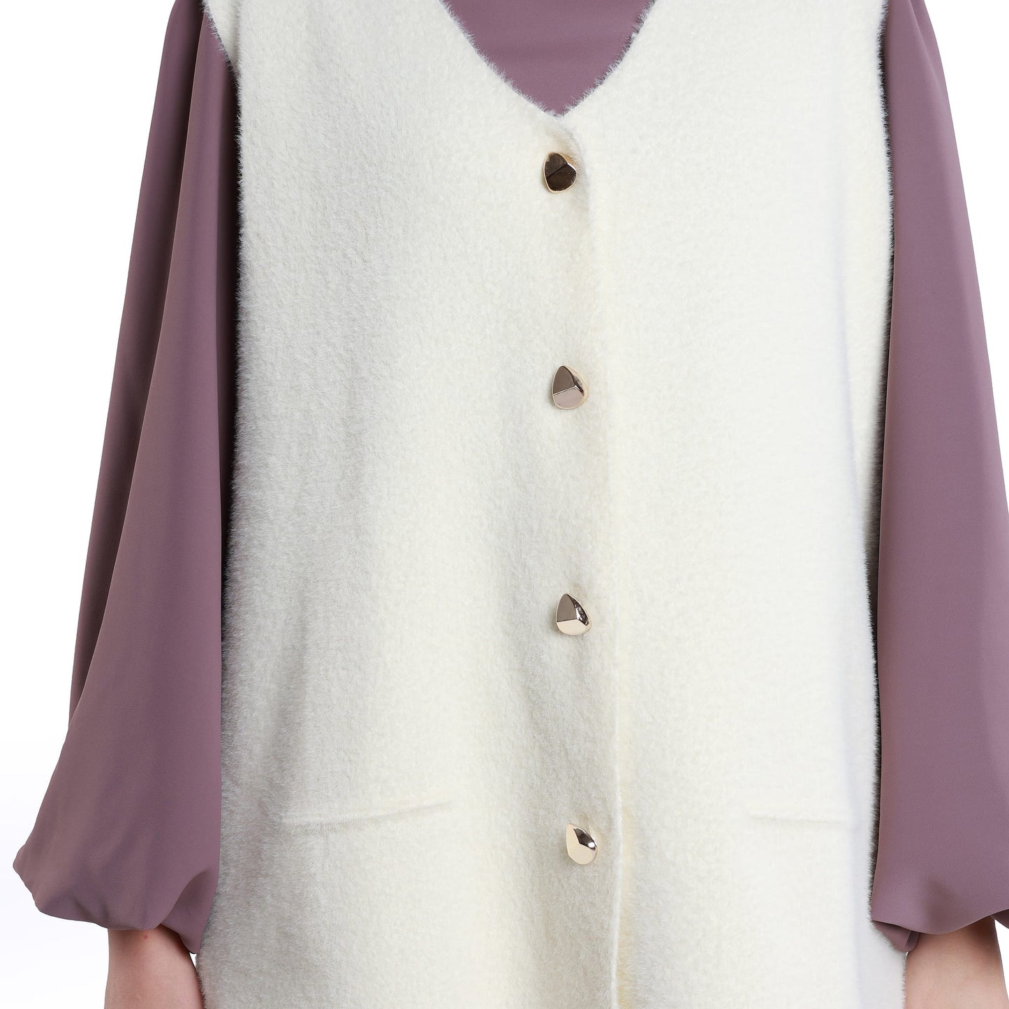 Gold Button Detailed Knitted Waistcoat