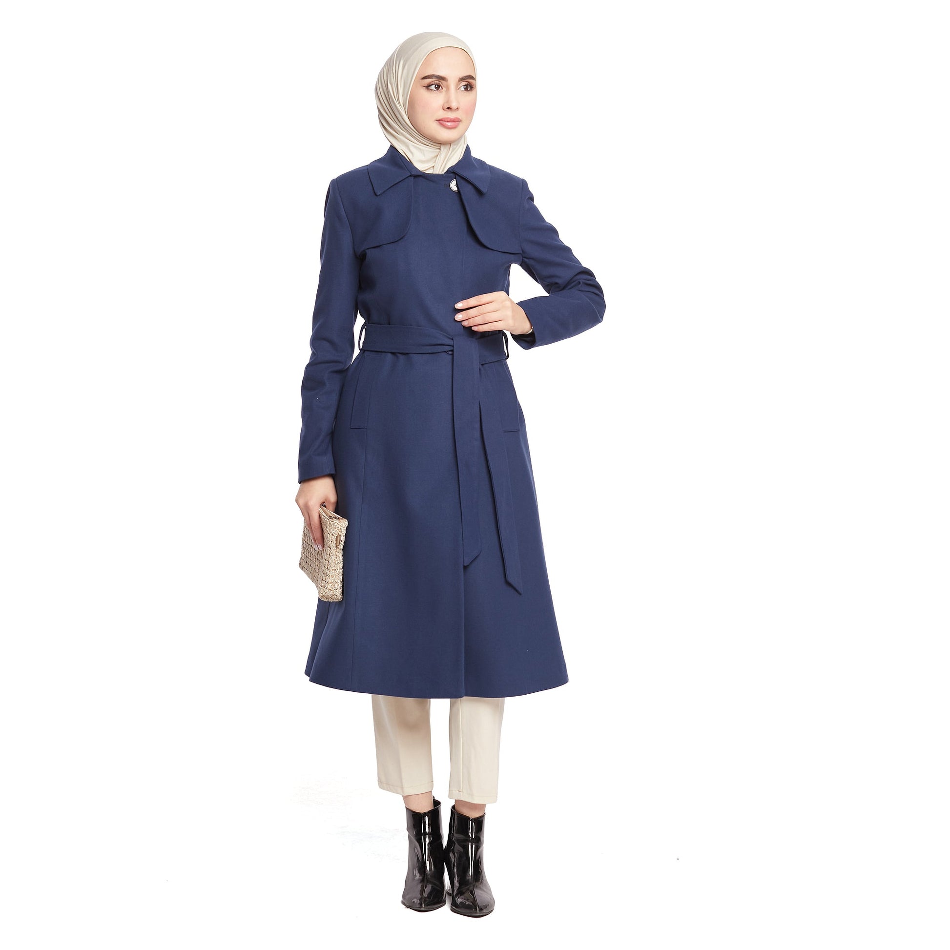 Concealed Placket Single-Button Lined Coat