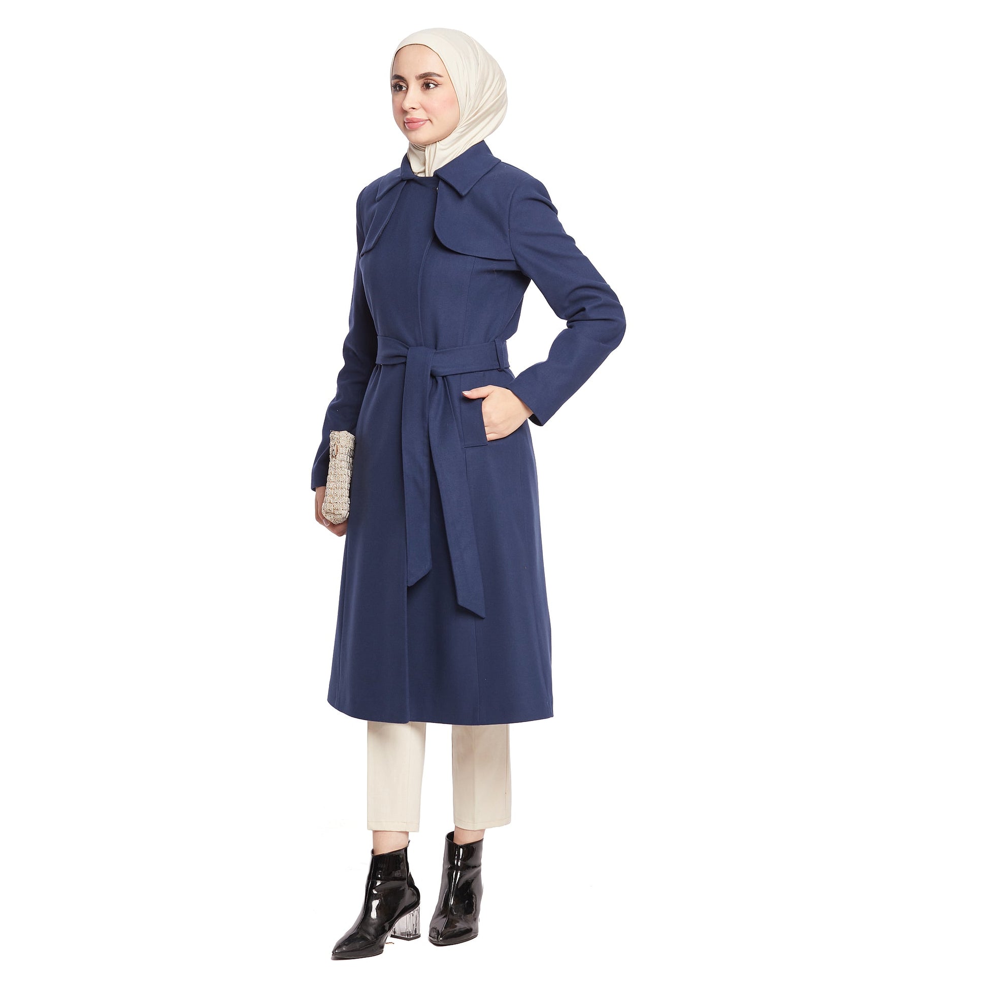 Concealed Placket Single-Button Lined Coat