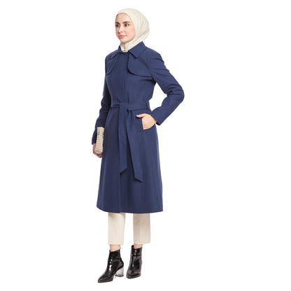 Concealed Placket Single-Button Lined Coat