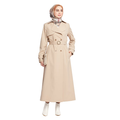 Double-Breasted Belted Lined Overcoat