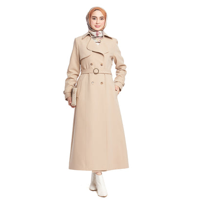 Double-Breasted Belted Lined Overcoat