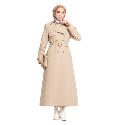 Double-Breasted Belted Lined Overcoat