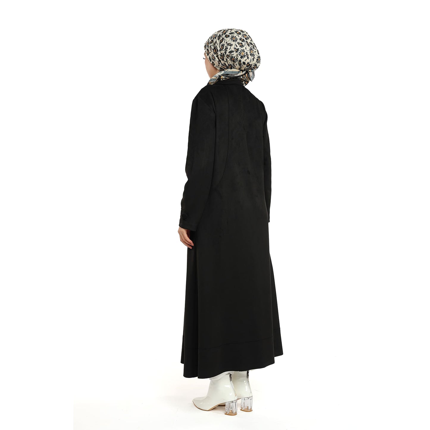 Hidden Pocket Suede Overcoat