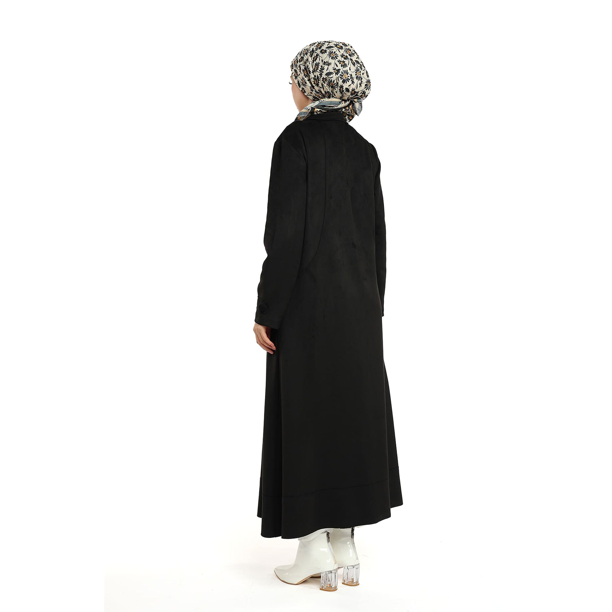 Hidden Pocket Suede Overcoat