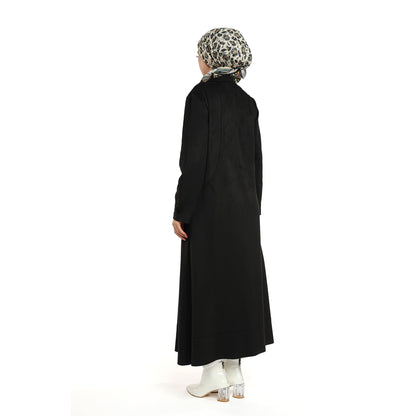 Hidden Pocket Suede Overcoat