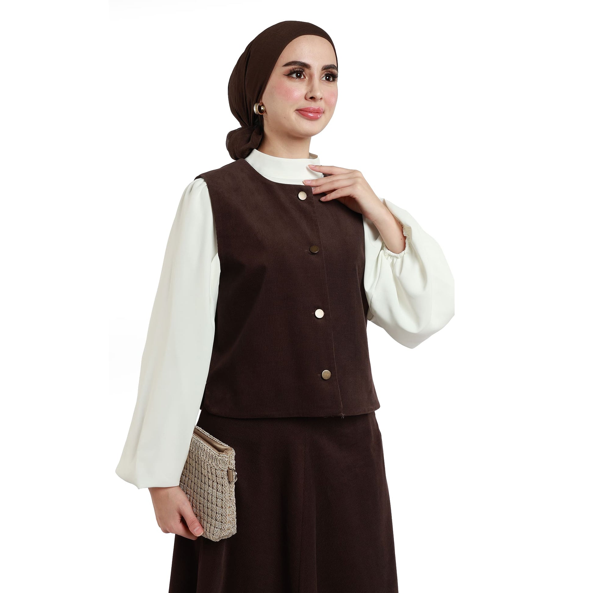 Suede/Velvet Silver Buttoned Skirt Suit